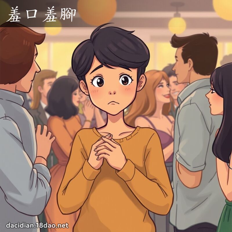 羞口羞腳 - 國語大辭典配圖