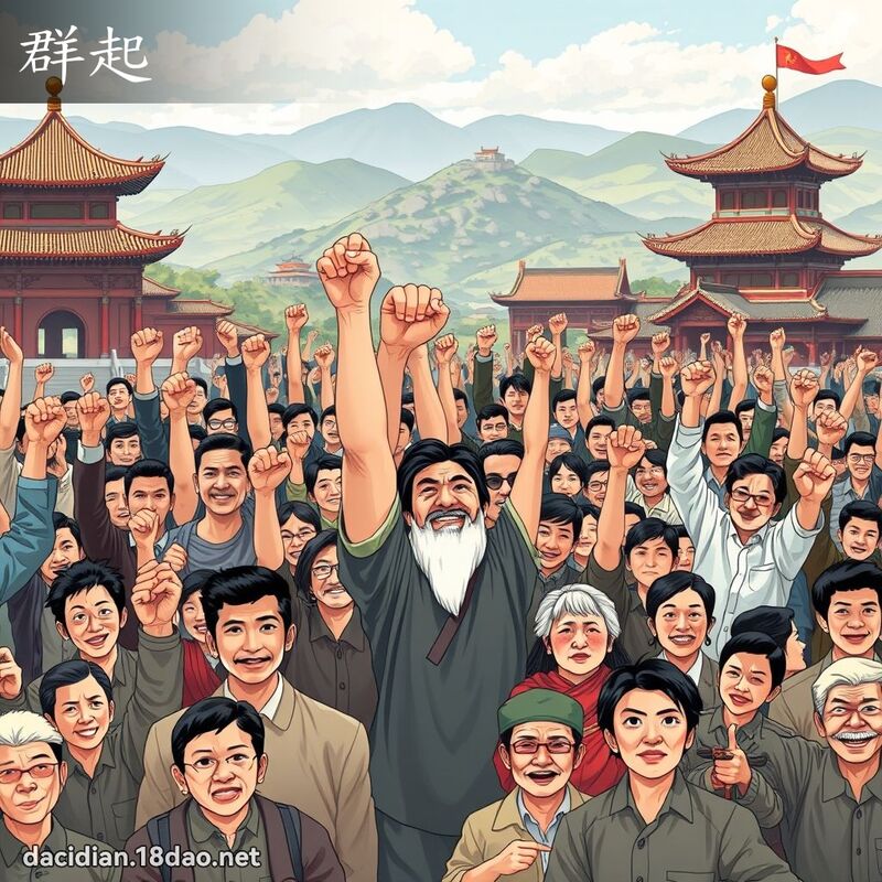 群起 - 國語大辭典配圖