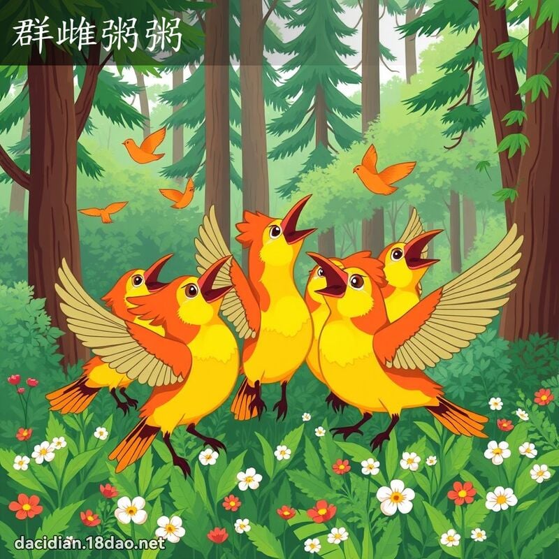 群雌粥粥 - 国语大辞典配图