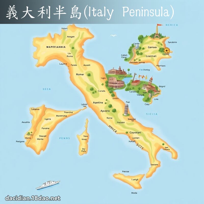 義大利半島(Italy Peninsula) - 國語大辭典配圖