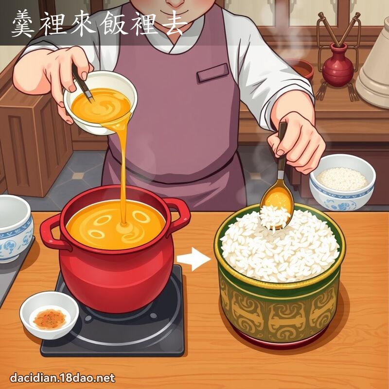 羹裡來飯裡去 - 國語大辭典配圖