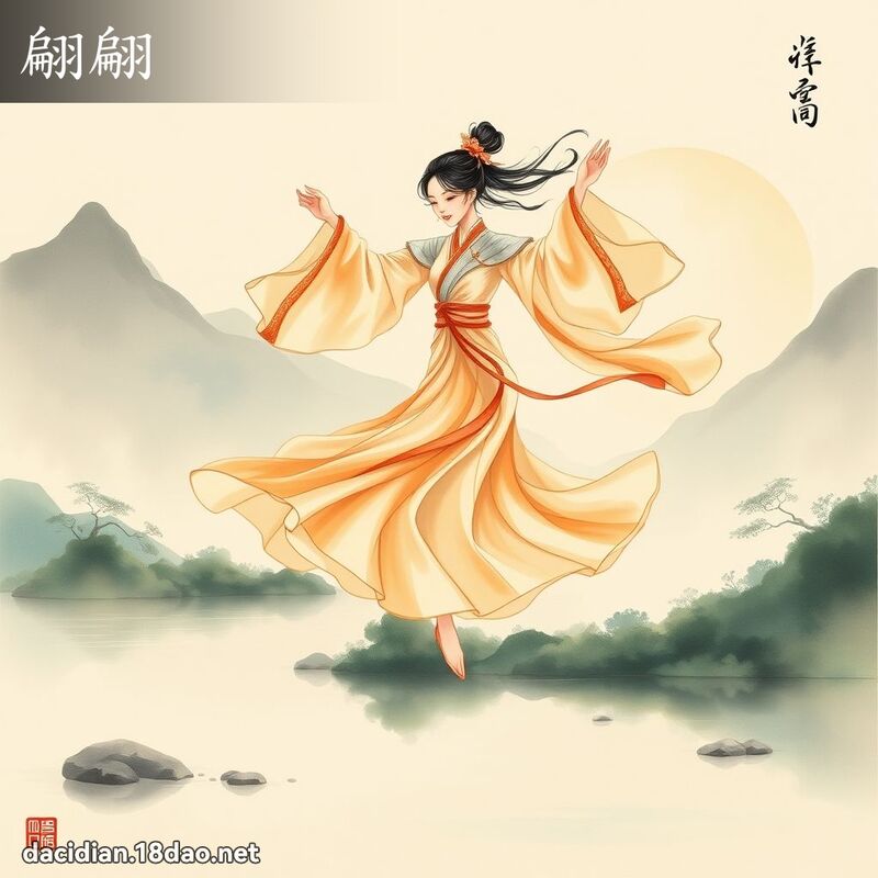 翩翩 - 國語大辭典配圖