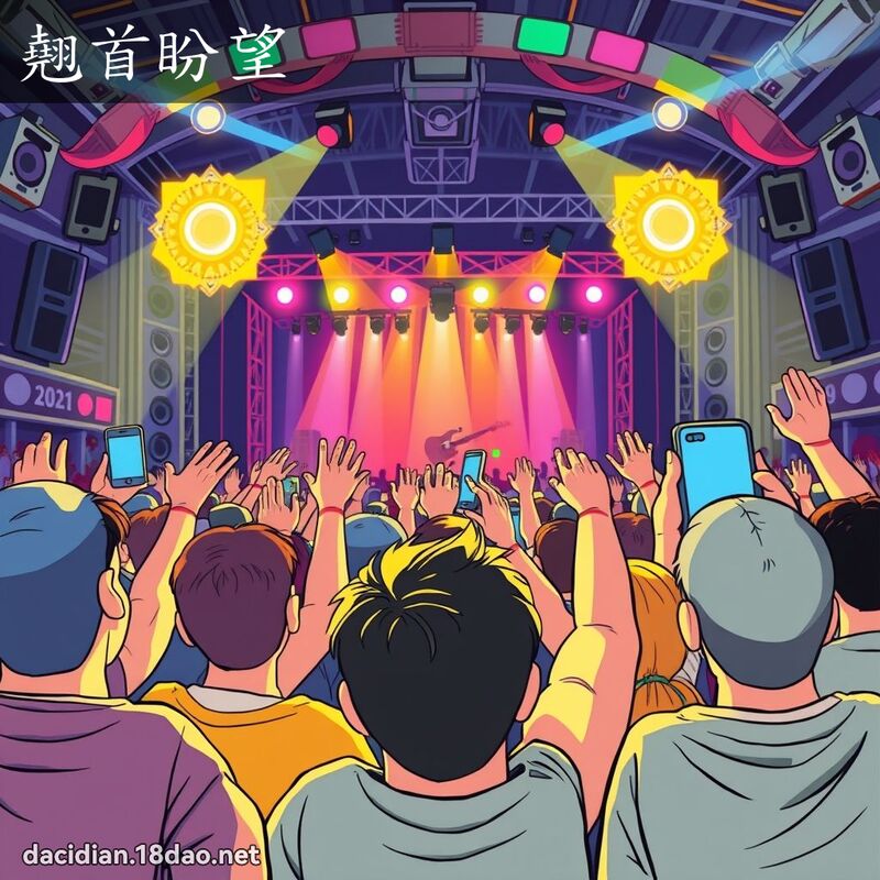 翘首盼望 - 国语大辞典配图