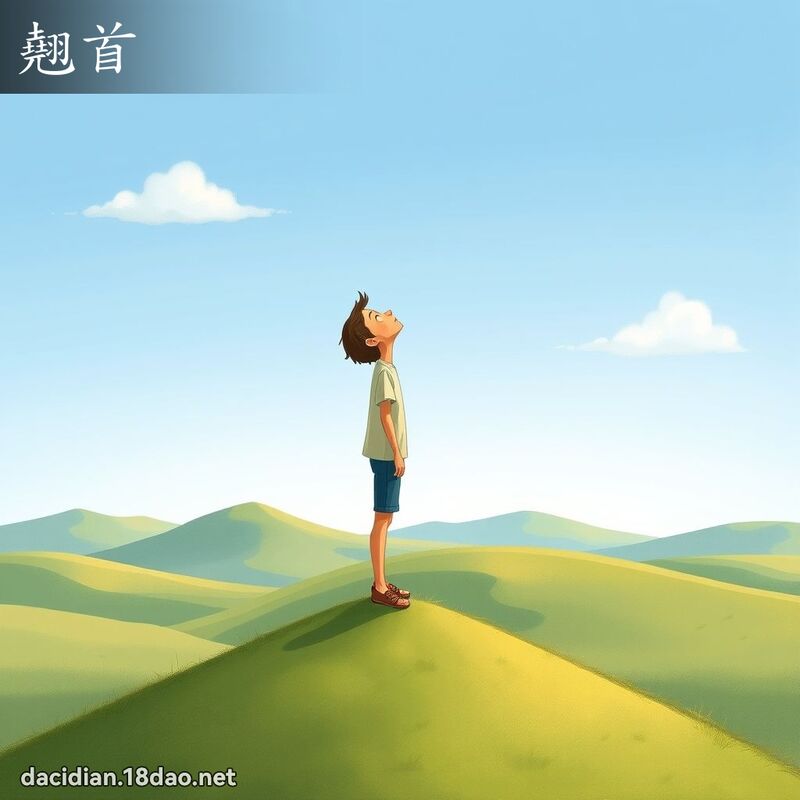 翹首 - 國語大辭典配圖
