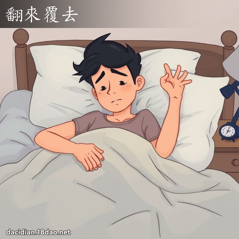 翻來覆去 - 國語大辭典配圖