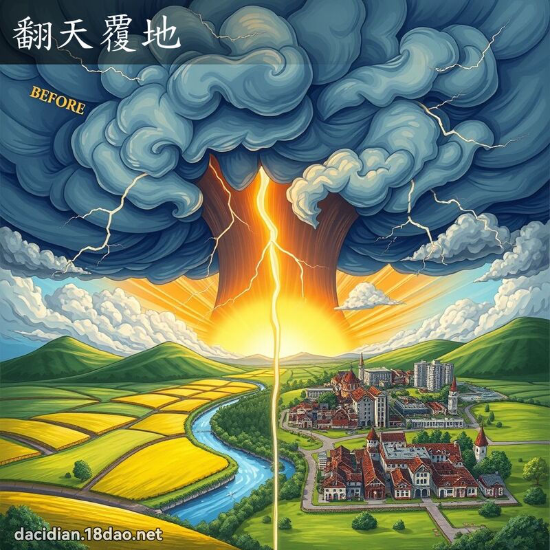翻天覆地 - 国语大辞典配图