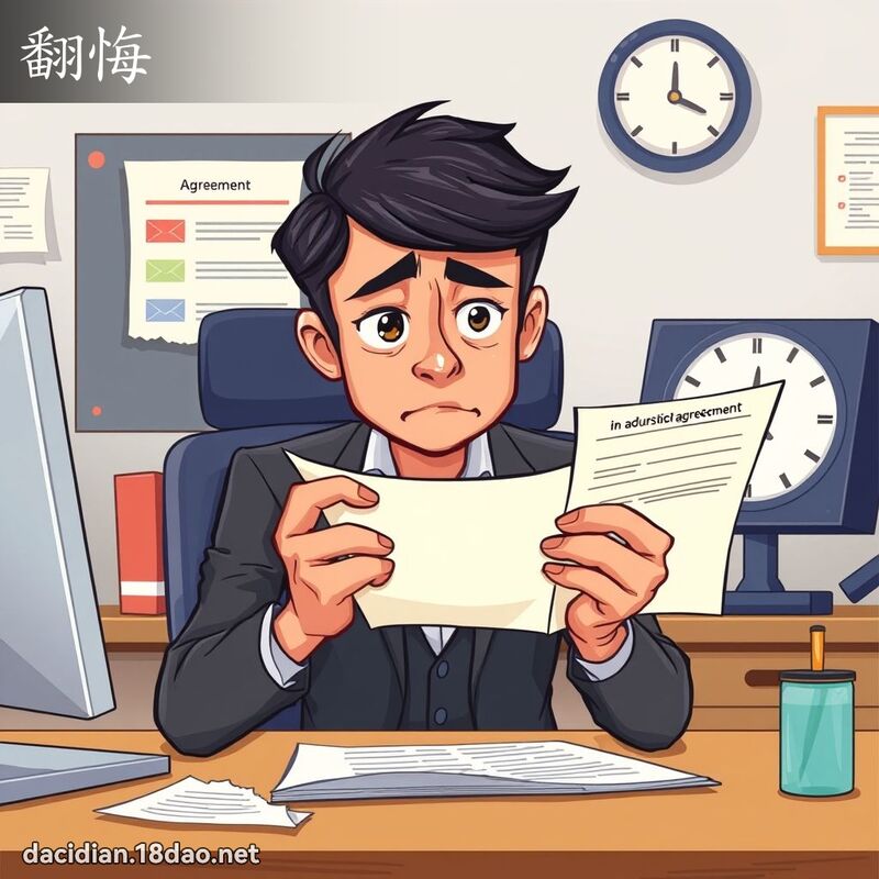 翻悔 - 国语大辞典配图