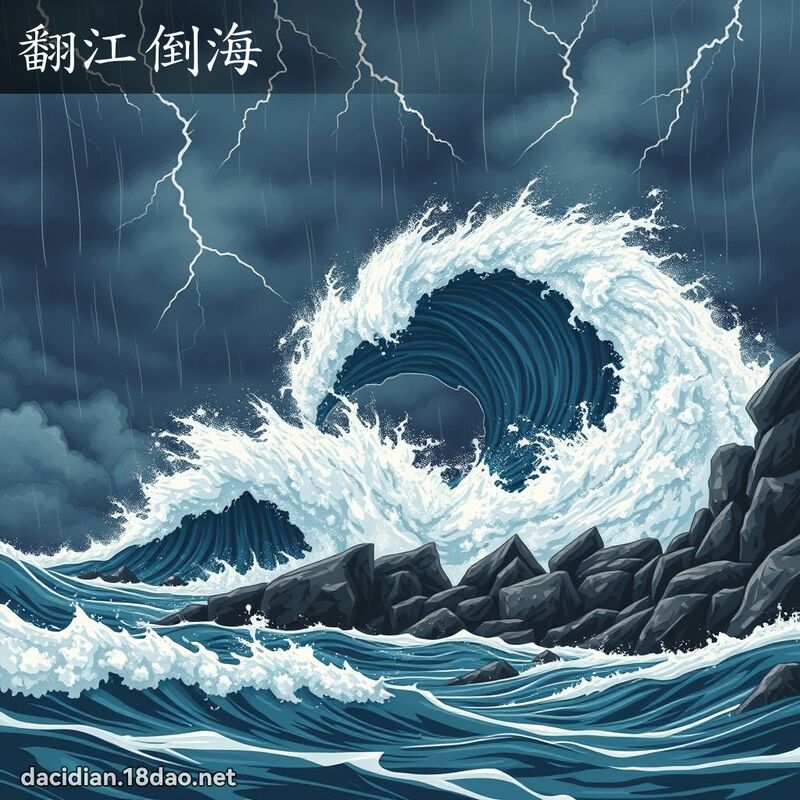 翻江倒海 - 国语大辞典配图