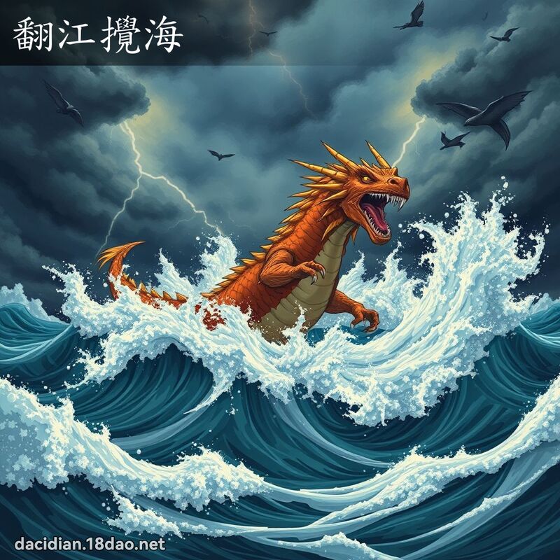 翻江搅海 - 国语大辞典配图