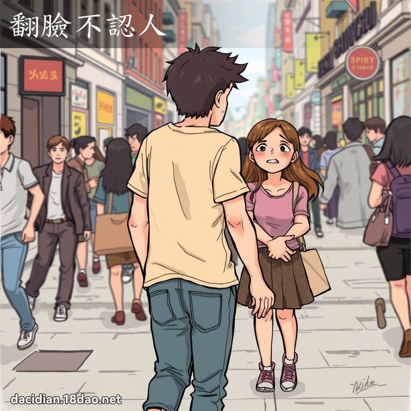 翻臉不認人 - 國語大辭典配圖