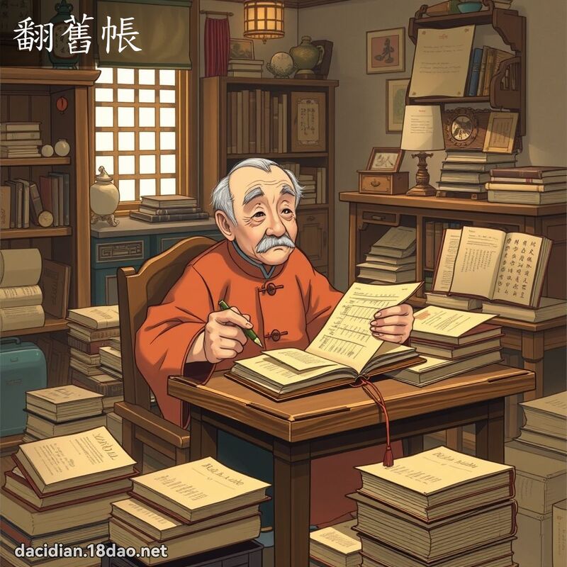 翻旧帐 - 国语大辞典配图