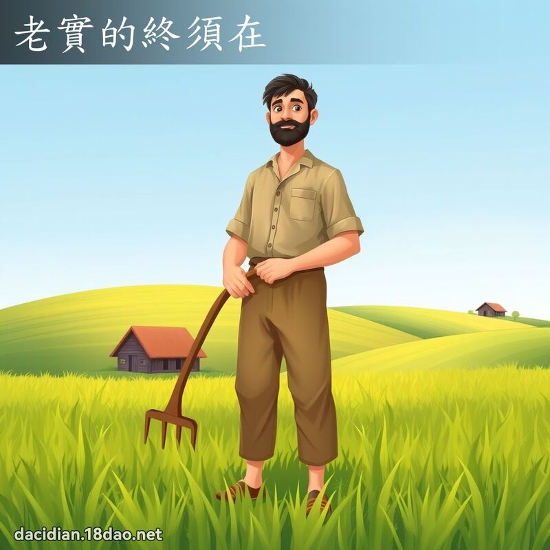 老实的终须在 - 国语大辞典配图