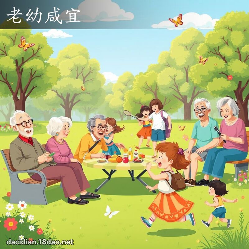 老幼咸宜 - 國語大辭典配圖