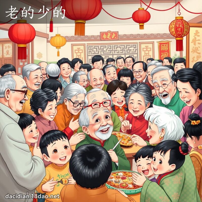 老的少的 - 國語大辭典配圖