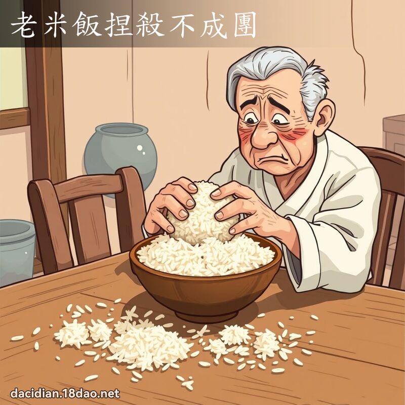 老米飯捏殺不成團 - 國語大辭典配圖