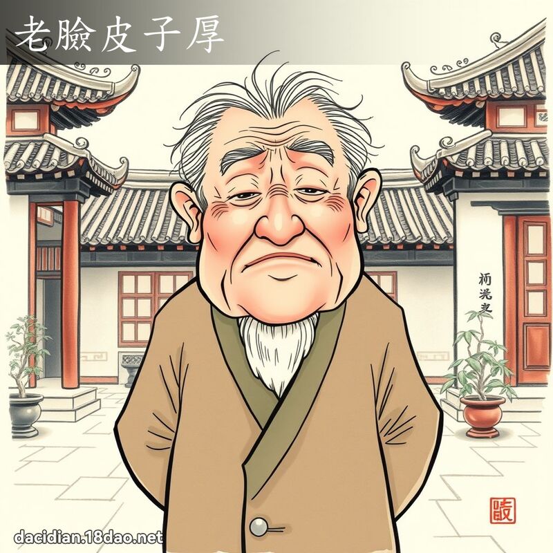 老臉皮子厚 - 國語大辭典配圖