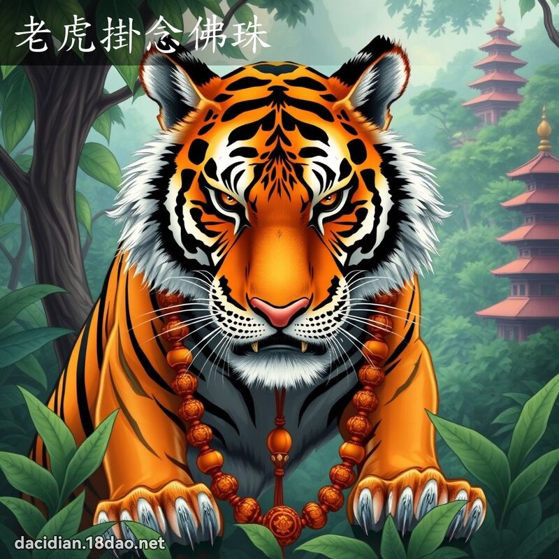 老虎掛念佛珠 - 國語大辭典配圖