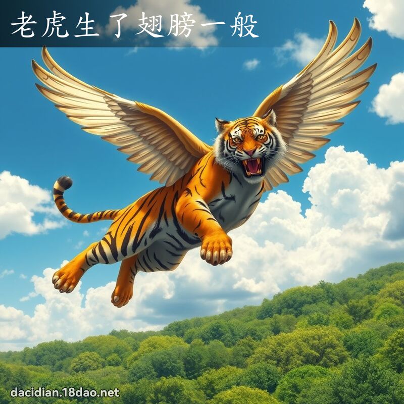老虎生了翅膀一般 - 國語大辭典配圖