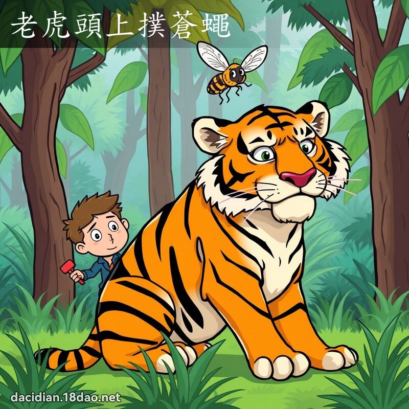 老虎頭上撲蒼蠅 - 國語大辭典配圖
