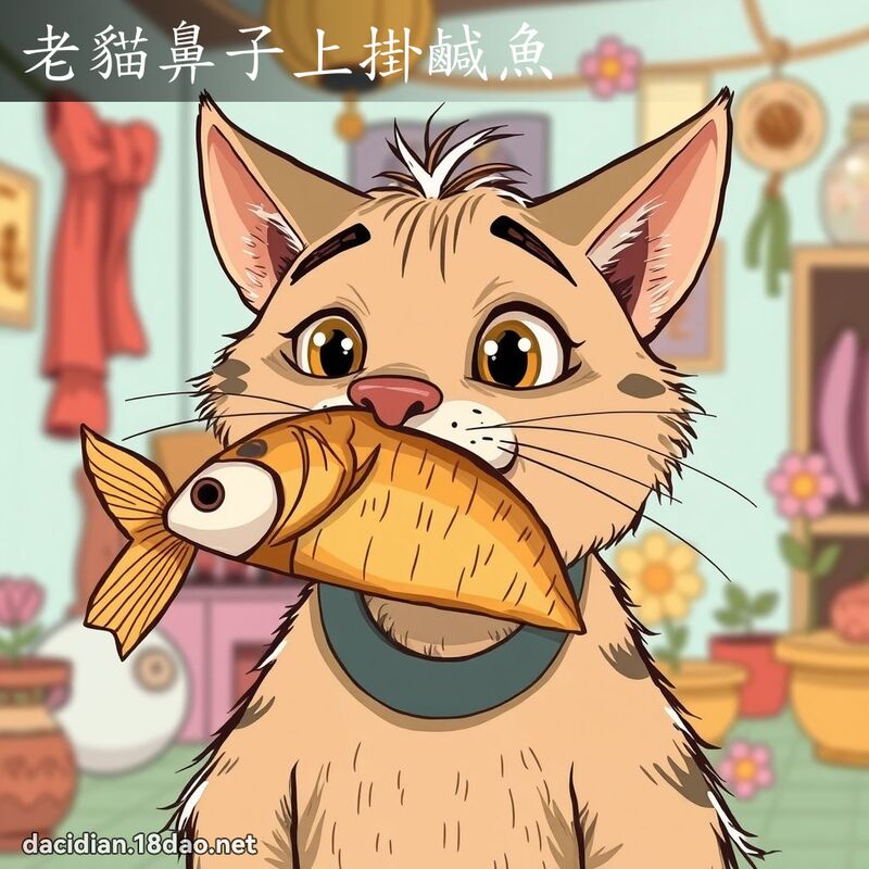 老貓鼻子上掛鹹魚 - 國語大辭典配圖
