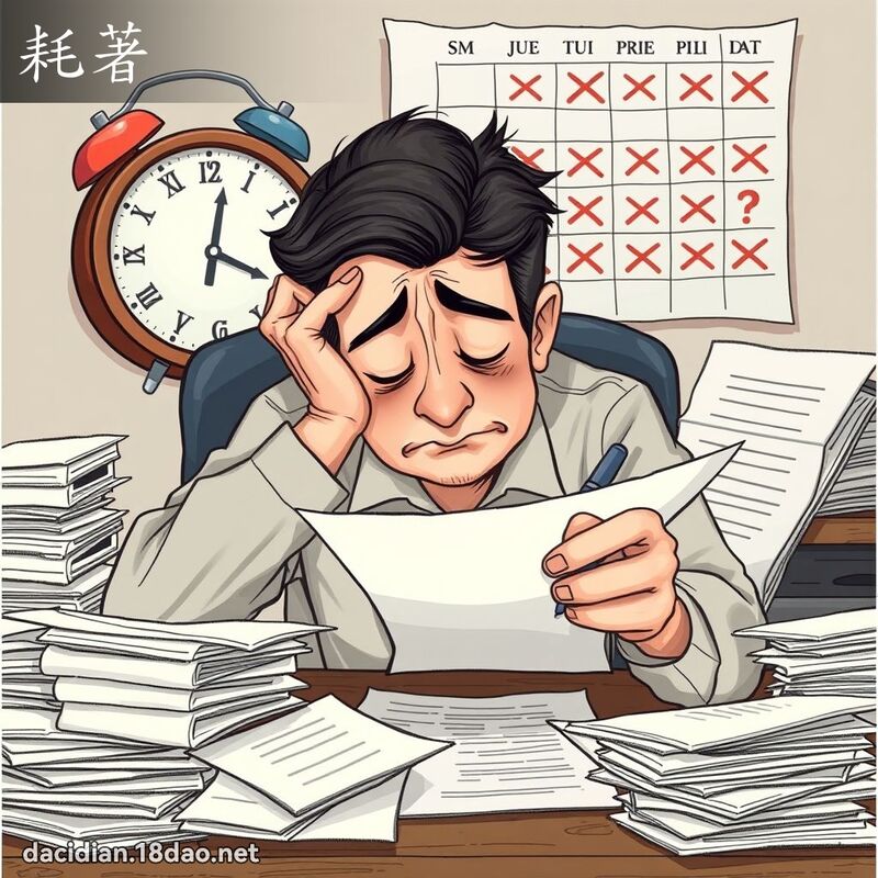 耗著 - 国语大辞典配图