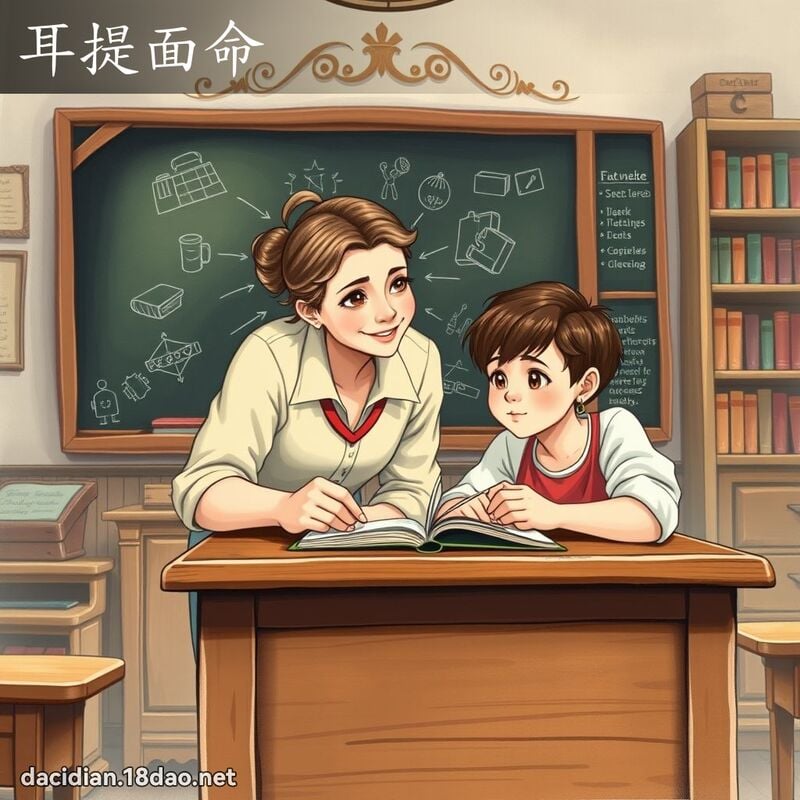 耳提面命 - 国语大辞典配图