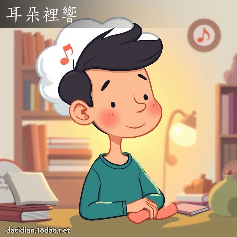 耳朵里响 - 国语大辞典配图