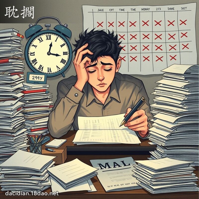 耽搁 - 国语大辞典配图