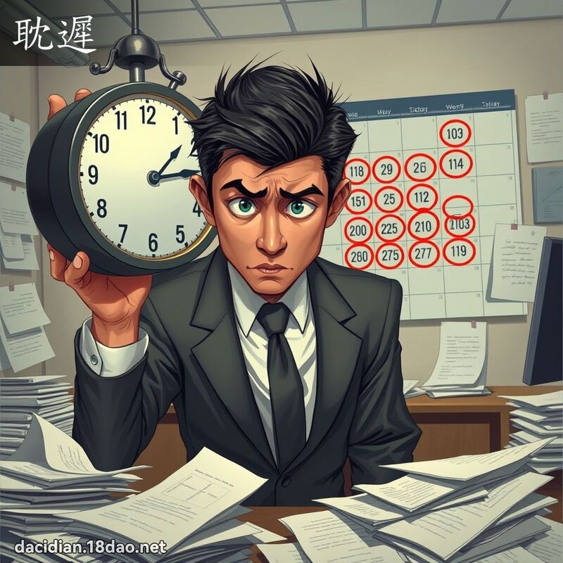 耽迟 - 国语大辞典配图