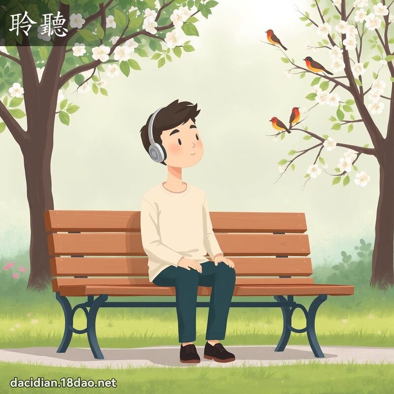 聆聽 - 國語大辭典配圖