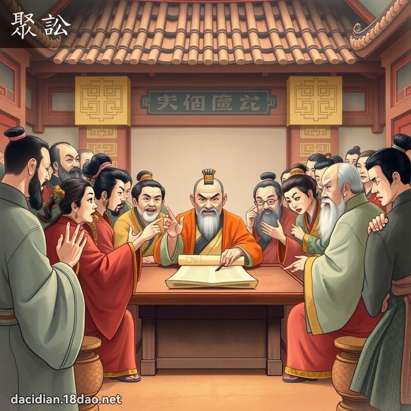 聚讼 - 国语大辞典配图