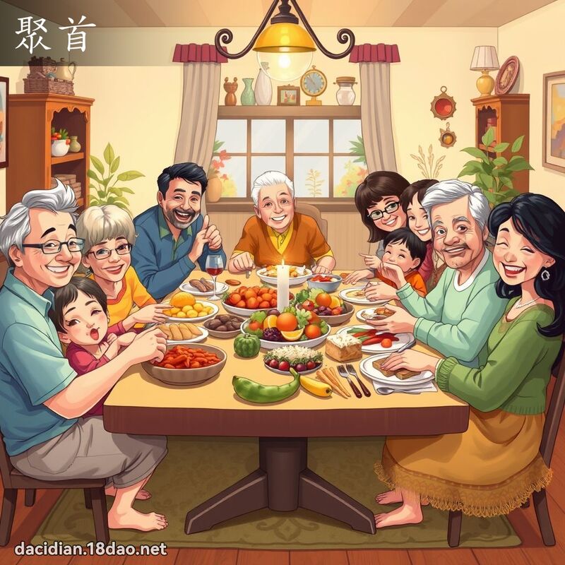 聚首 - 国语大辞典配图