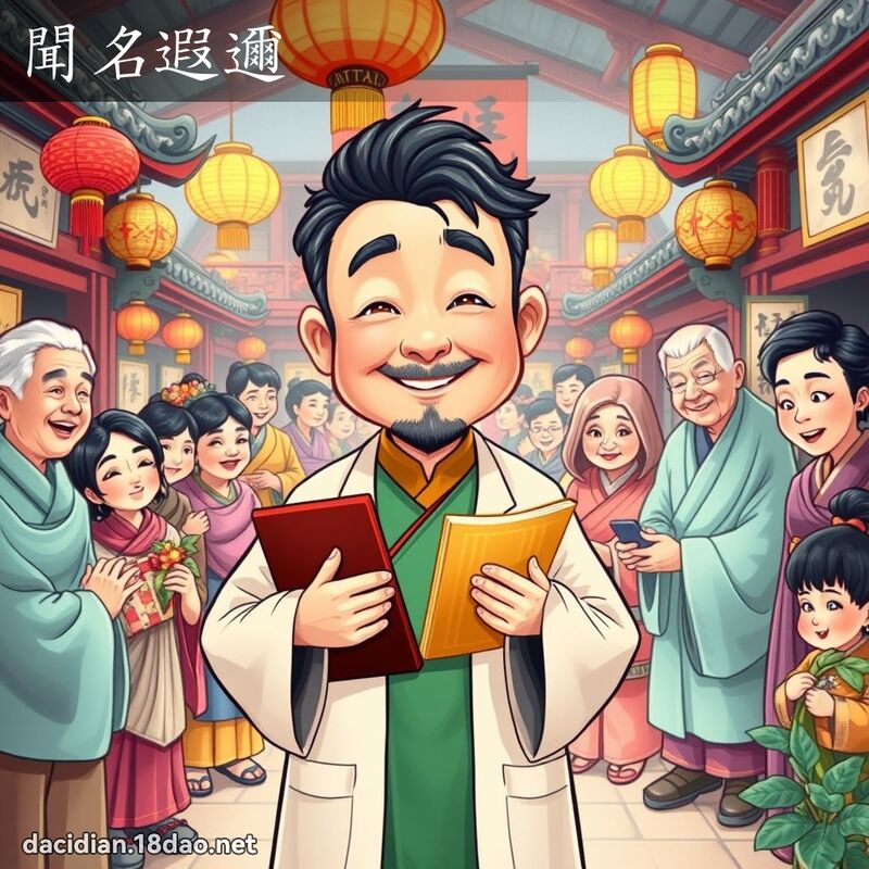 聞名遐邇 - 國語大辭典配圖
