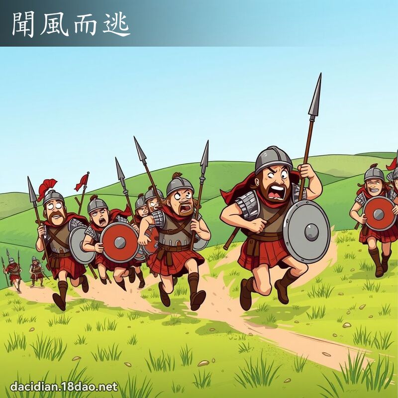 聞風而逃 - 國語大辭典配圖