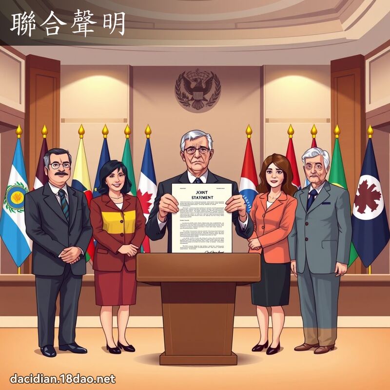 聯合聲明 - 國語大辭典配圖