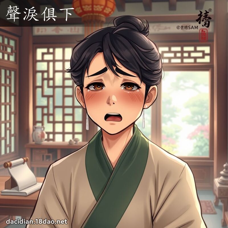 聲淚俱下 - 國語大辭典配圖