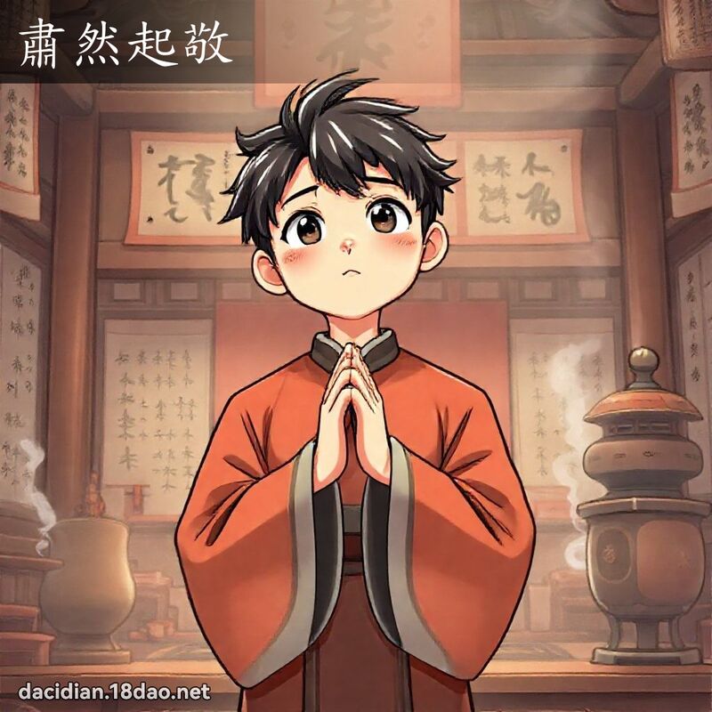 肅然起敬 - 國語大辭典配圖