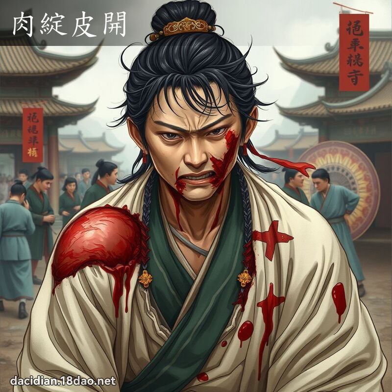 肉綻皮開 - 國語大辭典配圖