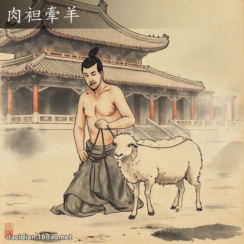 肉袒牽羊 - 國語大辭典配圖