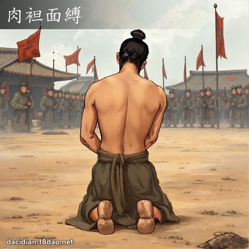 肉袒面縛 - 國語大辭典配圖