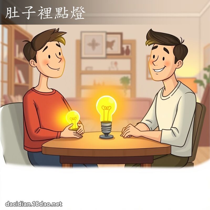 肚子裡點燈 - 國語大辭典配圖