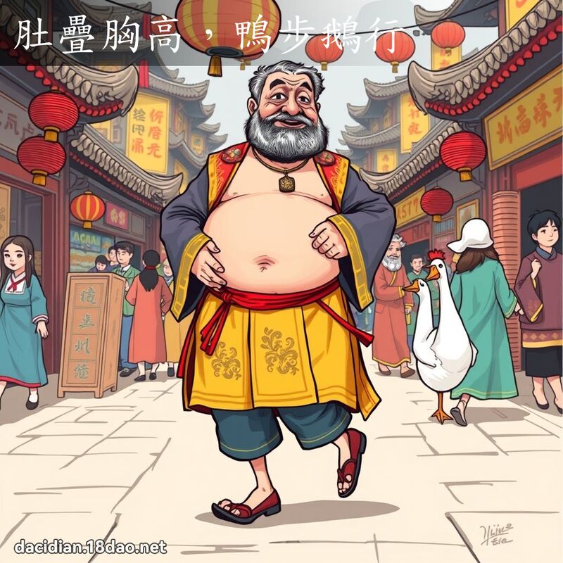 肚叠胸高，鸭步鹅行 - 国语大辞典配图