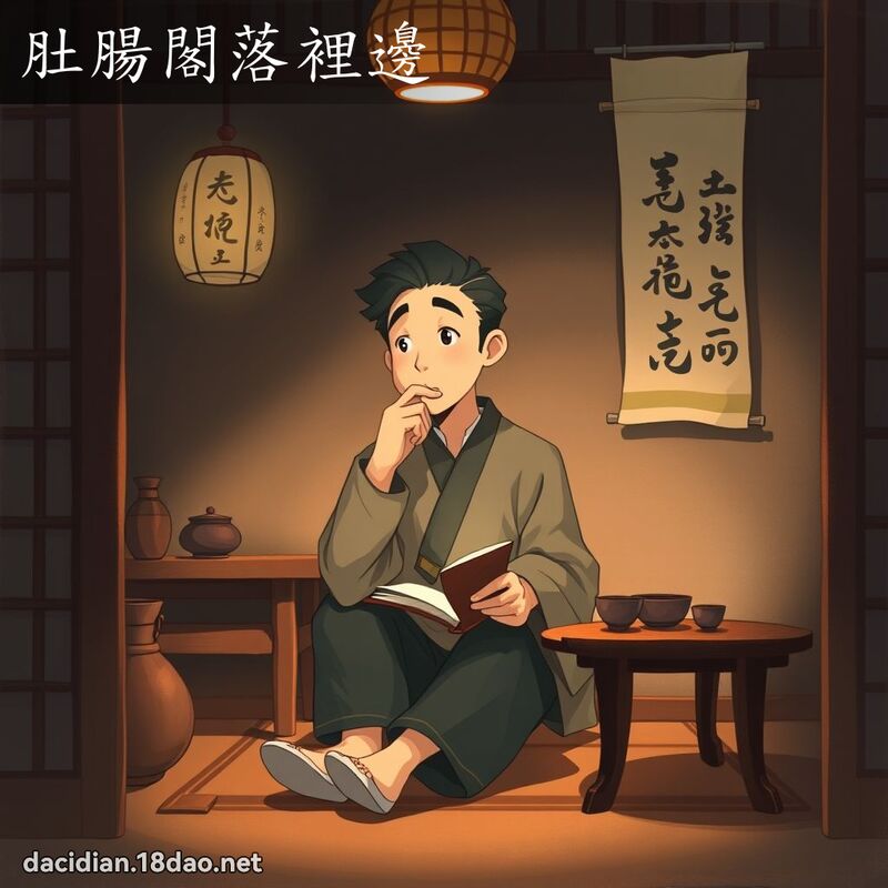 肚肠阁落里边 - 国语大辞典配图