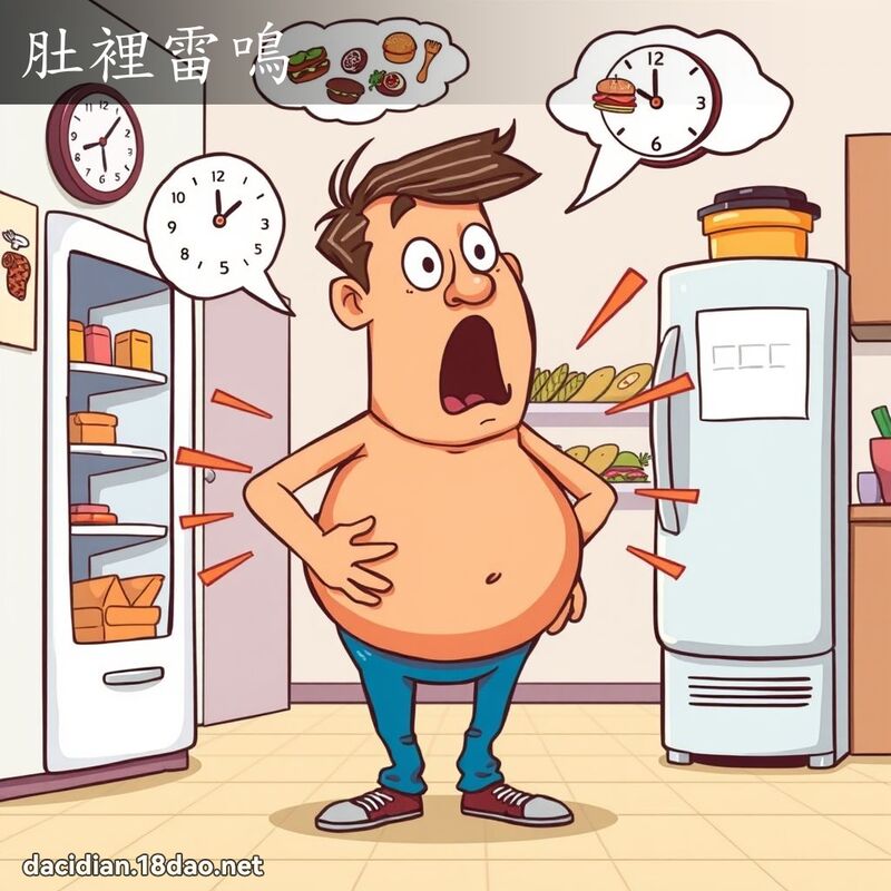 肚裡雷鳴 - 國語大辭典配圖