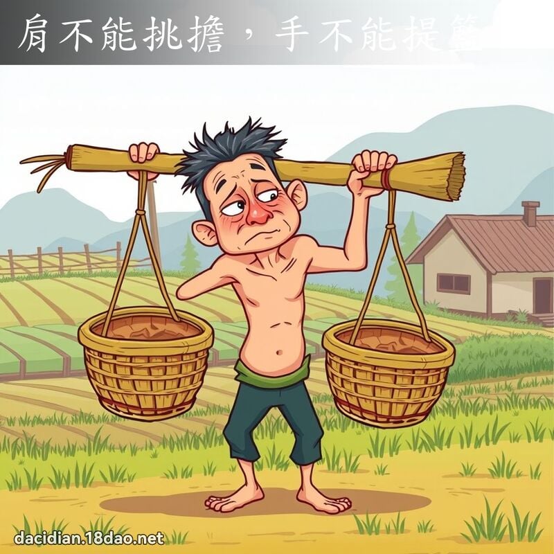 肩不能挑担，手不能提篮 - 国语大辞典配图