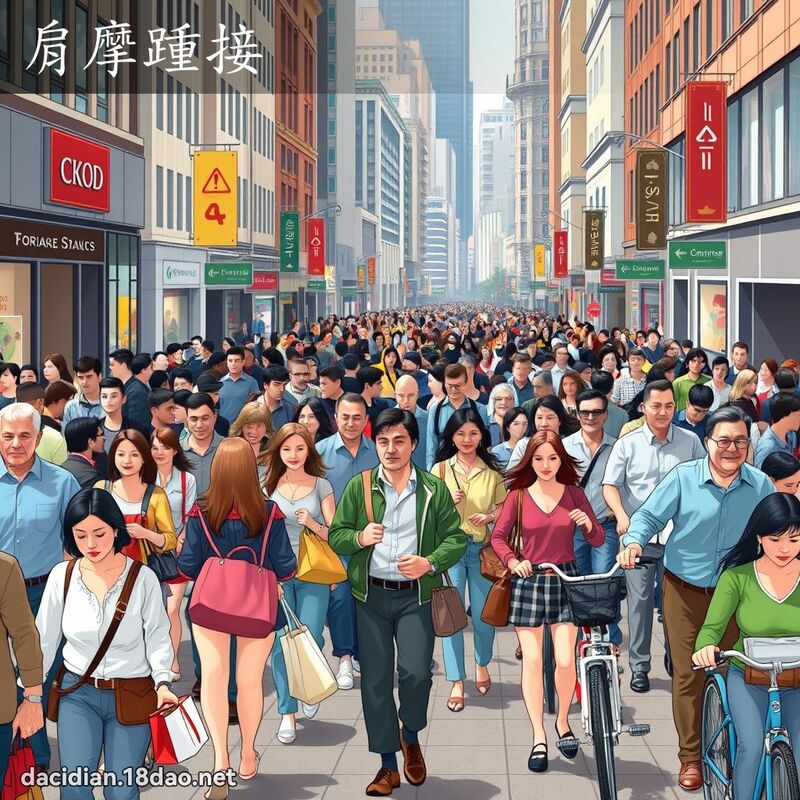 肩摩踵接 - 國語大辭典配圖