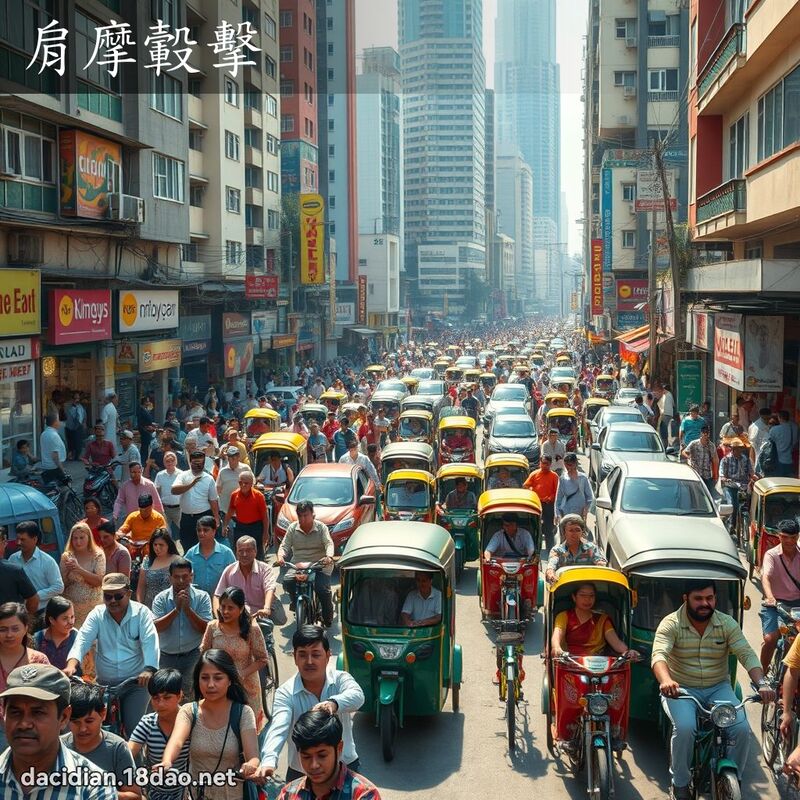 肩摩轂擊 - 國語大辭典配圖