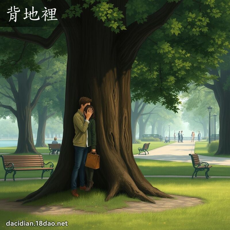 背地裡 - 國語大辭典配圖