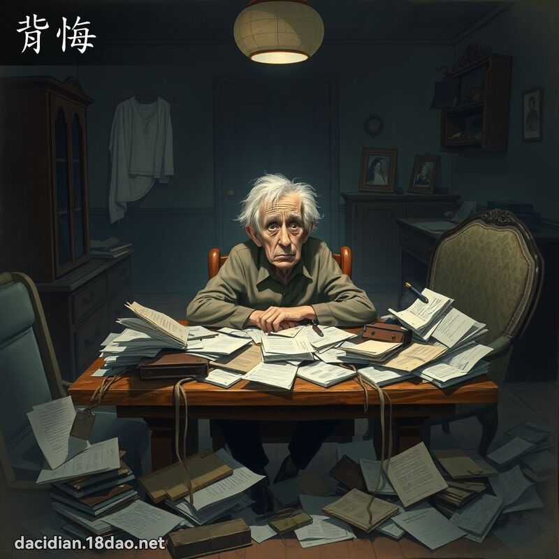 背悔 - 国语大辞典配图