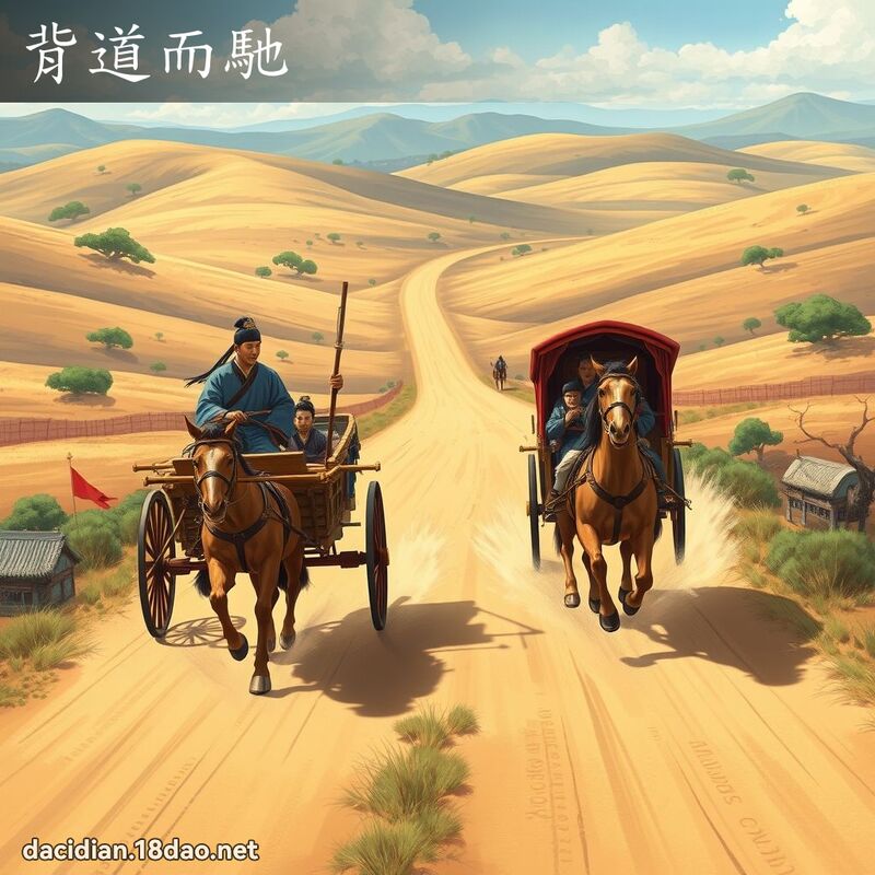 背道而驰 - 国语大辞典配图